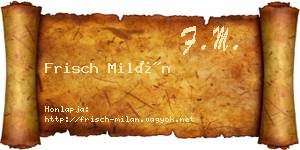 Frisch Milán névjegykártya