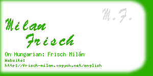 milan frisch business card